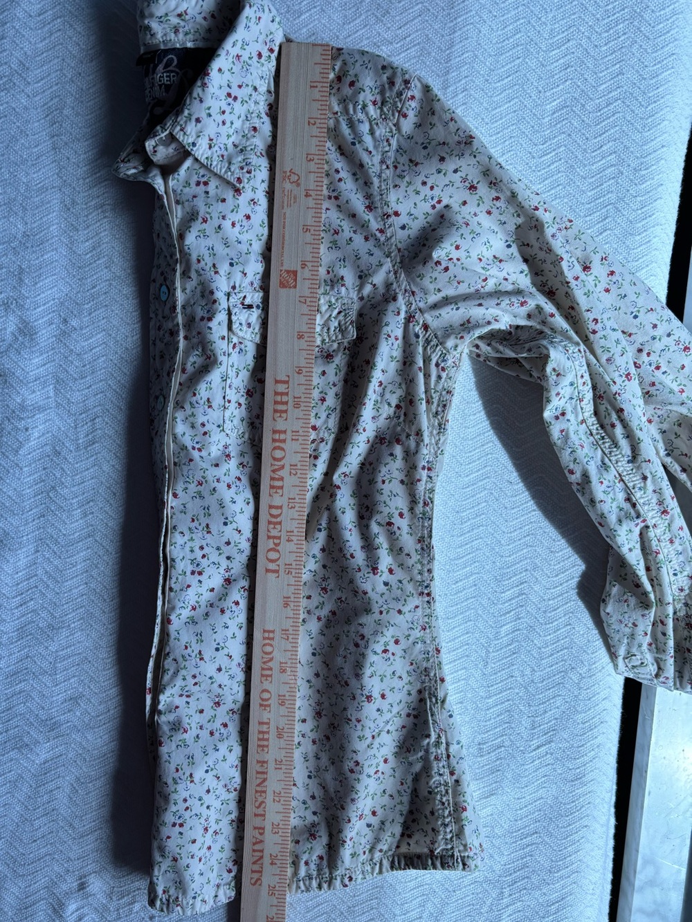 HILFIGER Denim Blue Red & White Vintage Floral Western Style Button Down Shirt L - Picture 12 of 12
